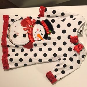 Counting Daisies snowman dress